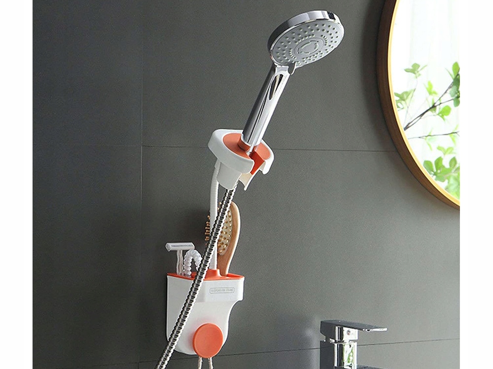 UCHWYT NA SUSZARKĘ DO WŁOSÓW WIESZAK PÓŁKA ORGANIZER ŚCIENNY REGULOWANY Materiał tworzywo sztuczne