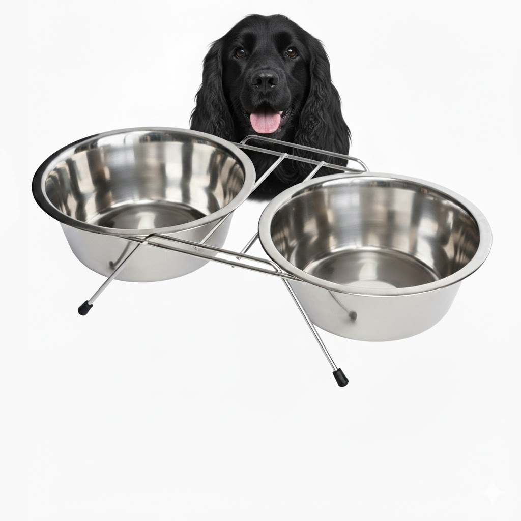 Miski Na Stojaku dla psa Miska Miski Metalowe 2x 0,7 litra