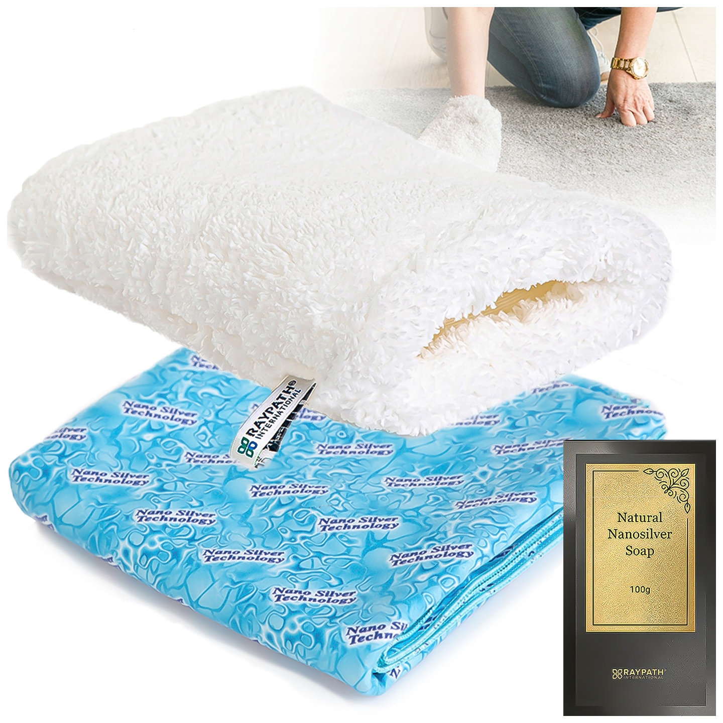 Levně Univerzální sada Rukavice Nova M Sunbeam Mýdlo Šedé 100 g Raypath