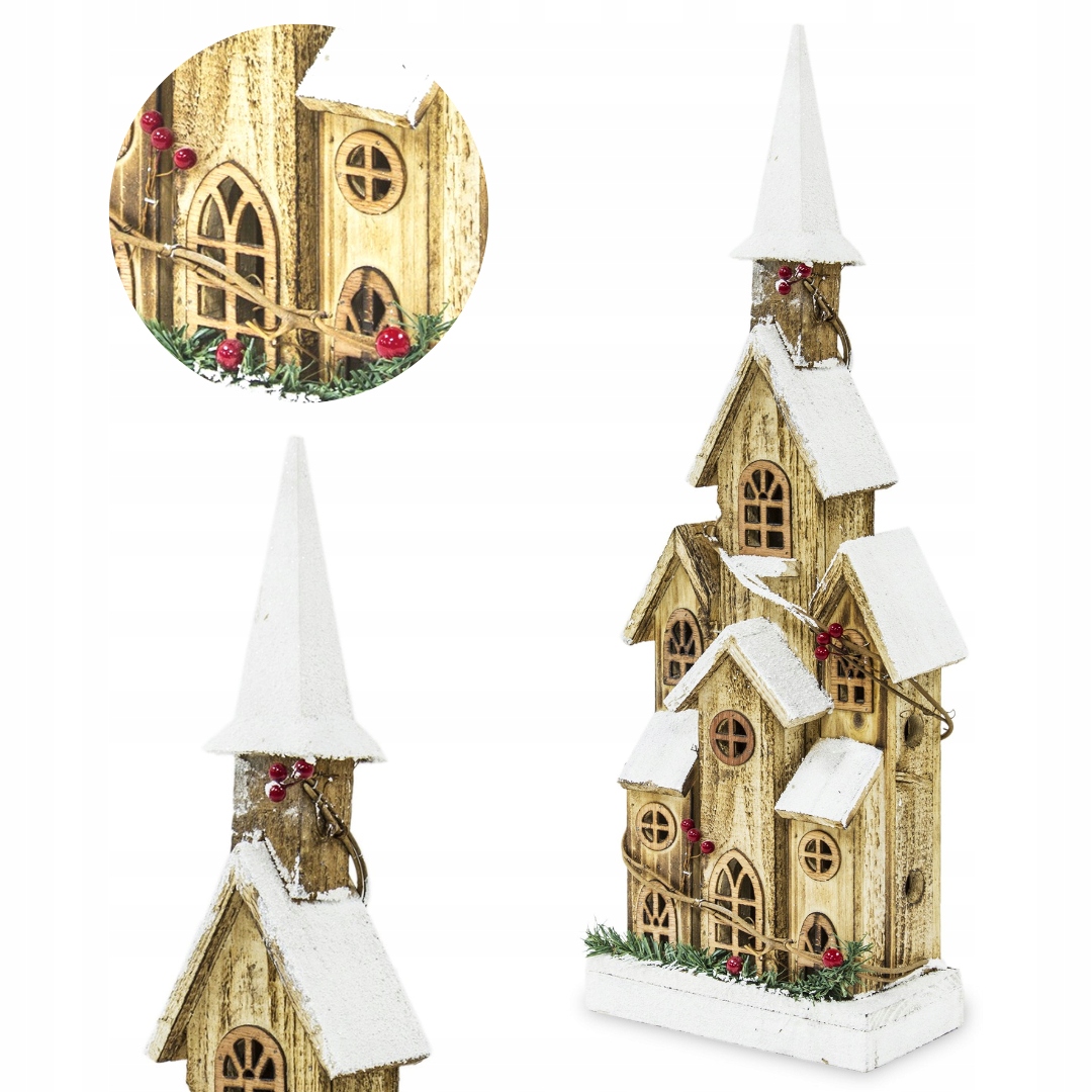 

Domek Led świąteczny drewniany 58x17cm
