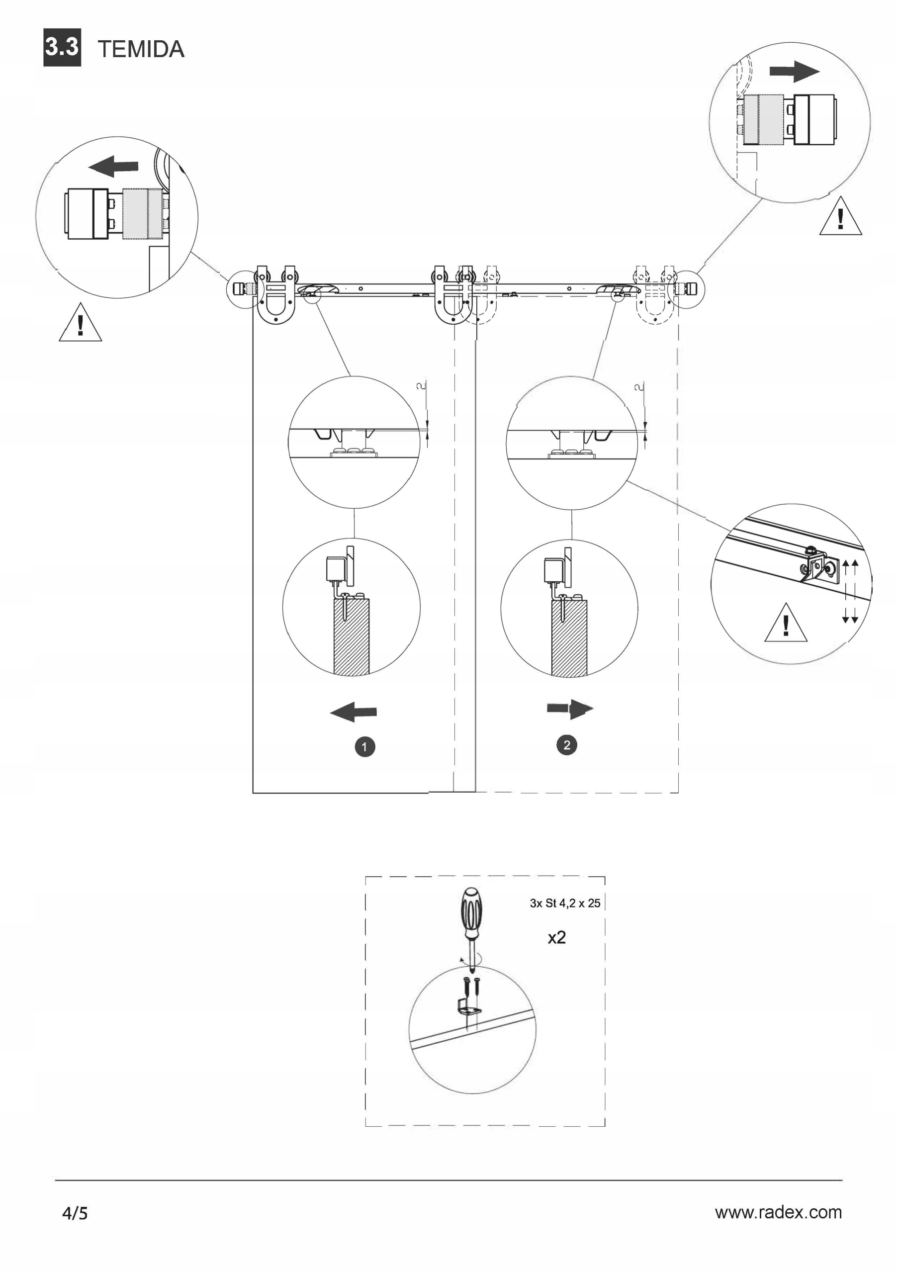 DOMYKACZ DESIGN LINE SET 2 SZT (321-053) Długość prowadnicy 2 m