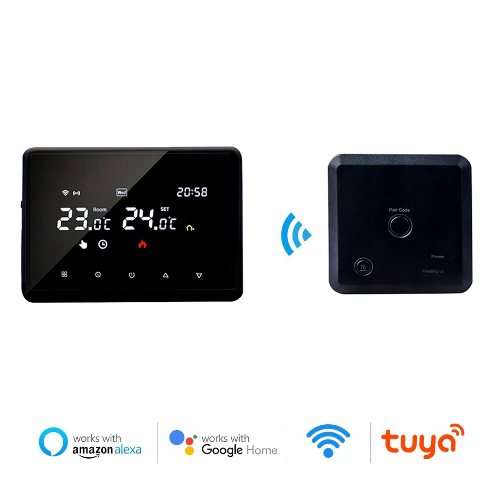 bezdrátový WiFi termostat Rf Elektrické podlahové vytápění černý