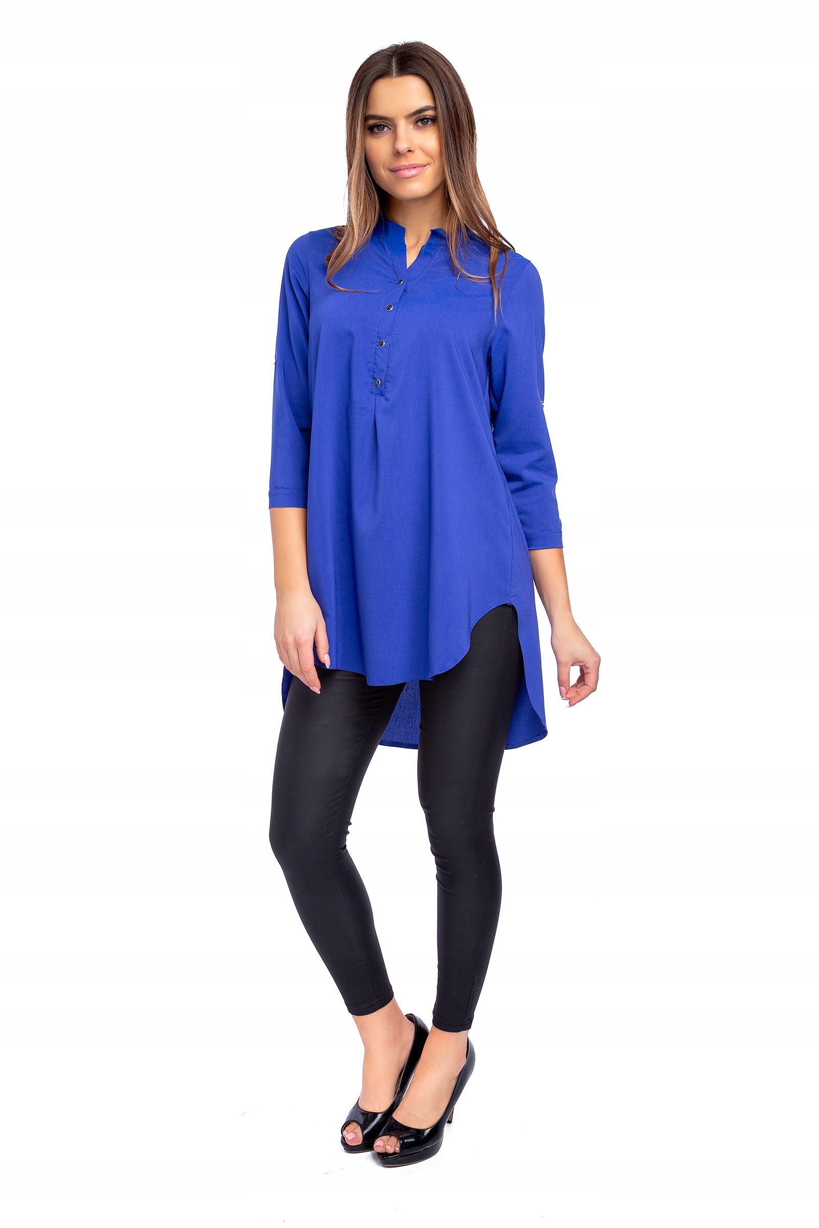 

Luźna Asymetryczna Tunika Koszula pastele R - 52