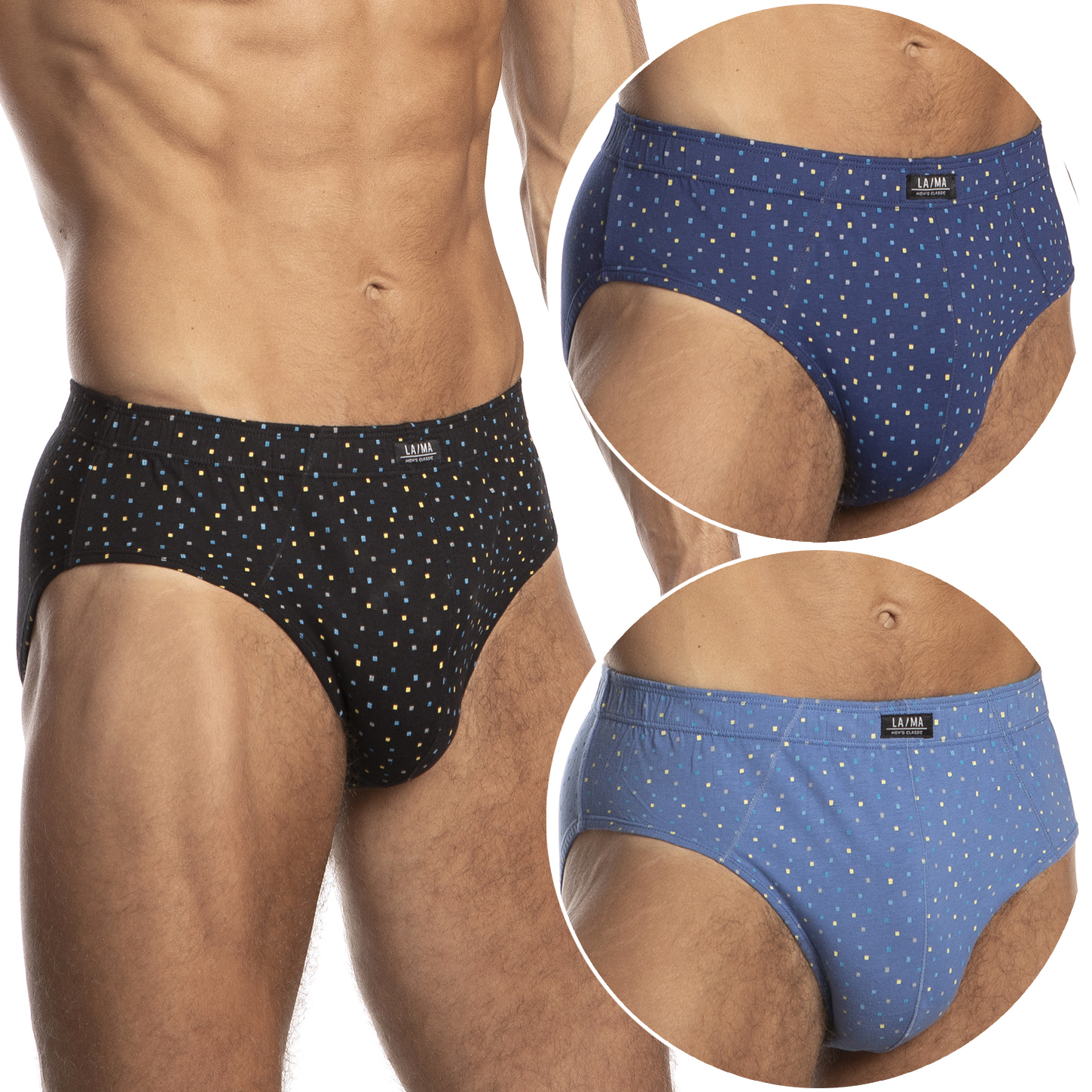 Pánské slipy 100% Bavlna 3-PAK přiléhavé slipy Lama 110/18 XXL