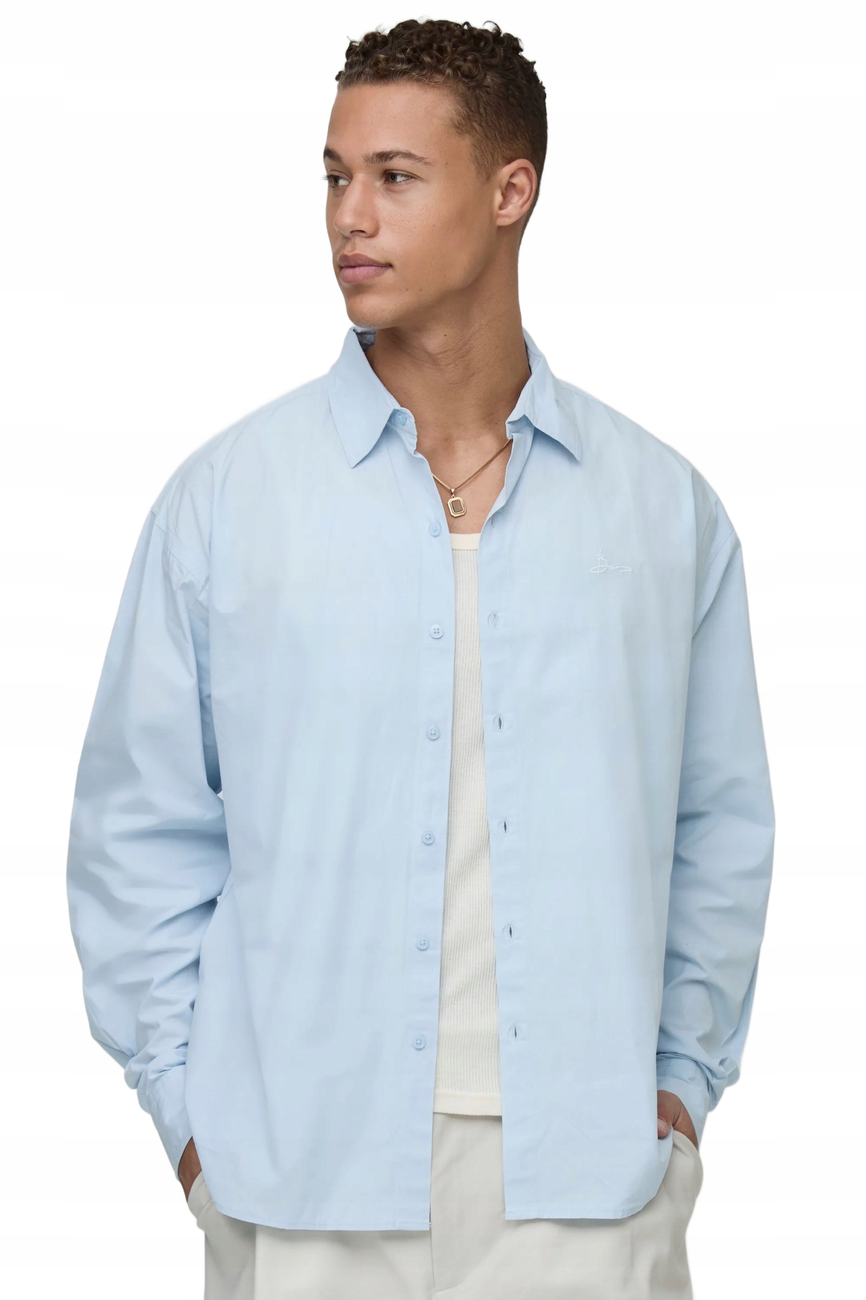 Boohooman Pánská Košile Casual Modrá S Dlouhým Rukávem M Z3A