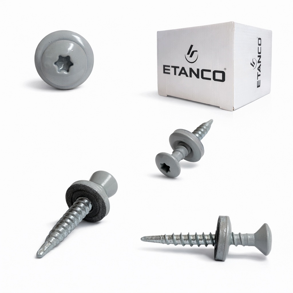 Farmářské vruty Etanco s vrutem 4,8x20 Torx Ral 7015 250 Ks.