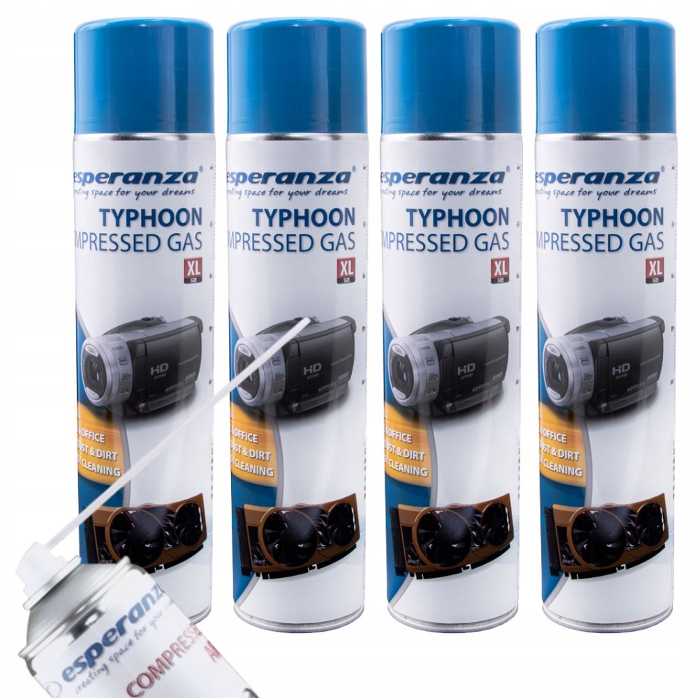 

Sprężone Powietrze 4x 600ml Rurką Esperanza Spray