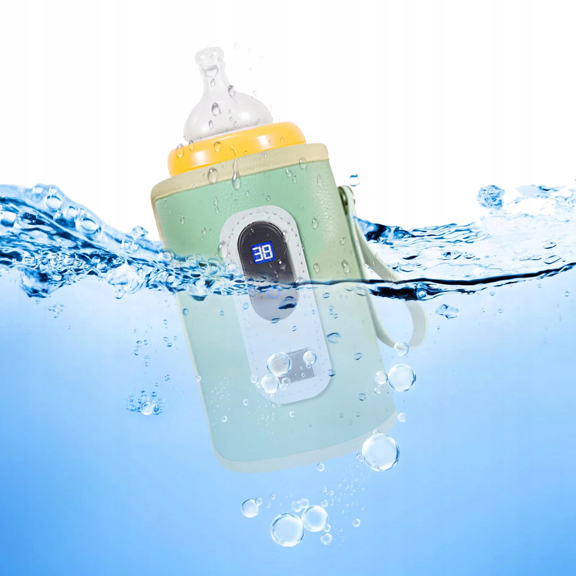 PRZENOŚNY PODGRZEWACZ DO BUTELEK BUTELKA DLA NIEMOWLĄT ELEKTRYCZNY USB LCD Wysokość produktu 14 cm