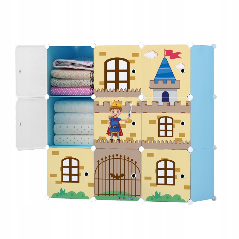 REGAŁ SZAFKA MODUŁOWA DLA DZIECI 9 PÓŁEK RYCERZ