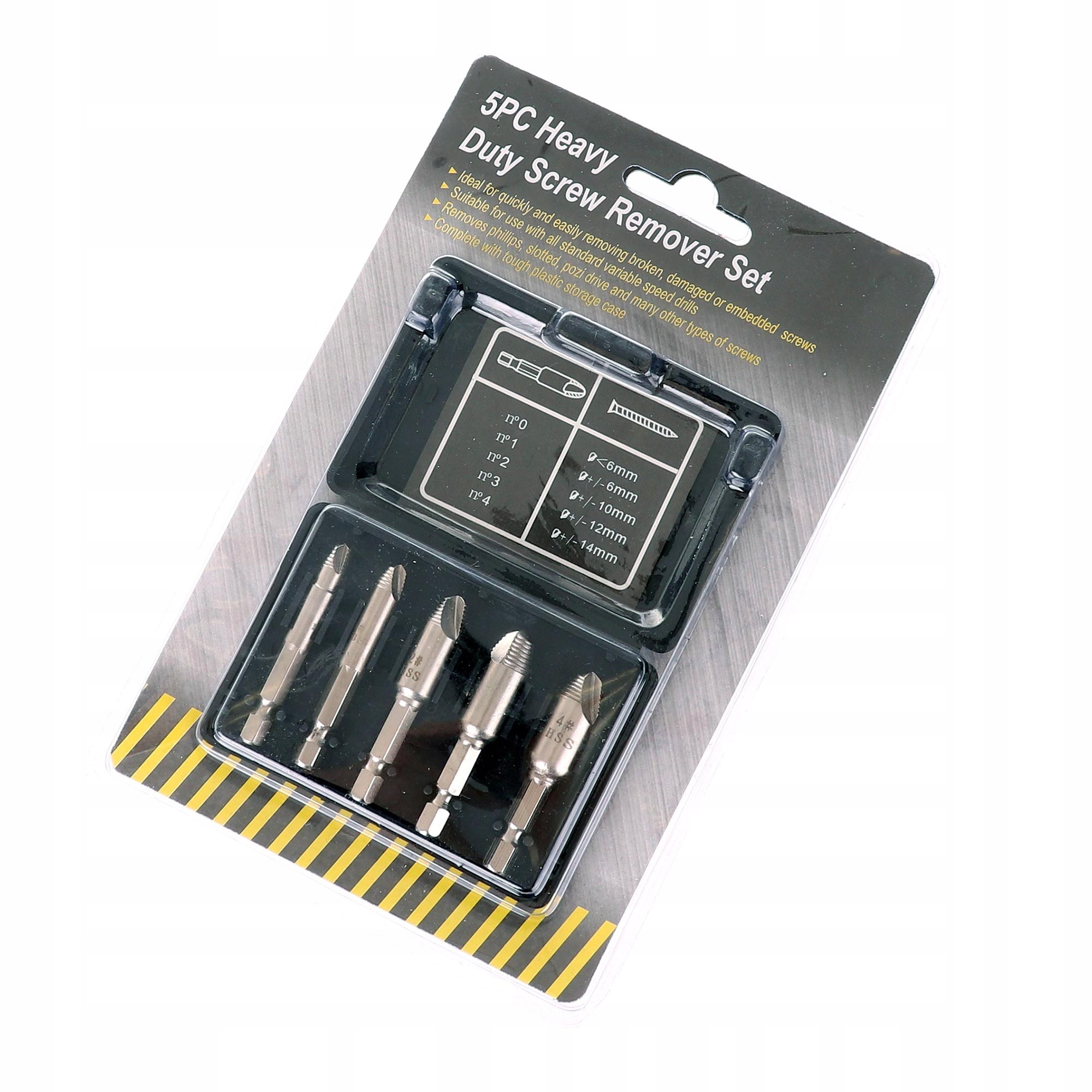 Wykrętaki do zerwanych urwanych śrub na Wkrętarkę Liczba elementów zestawy