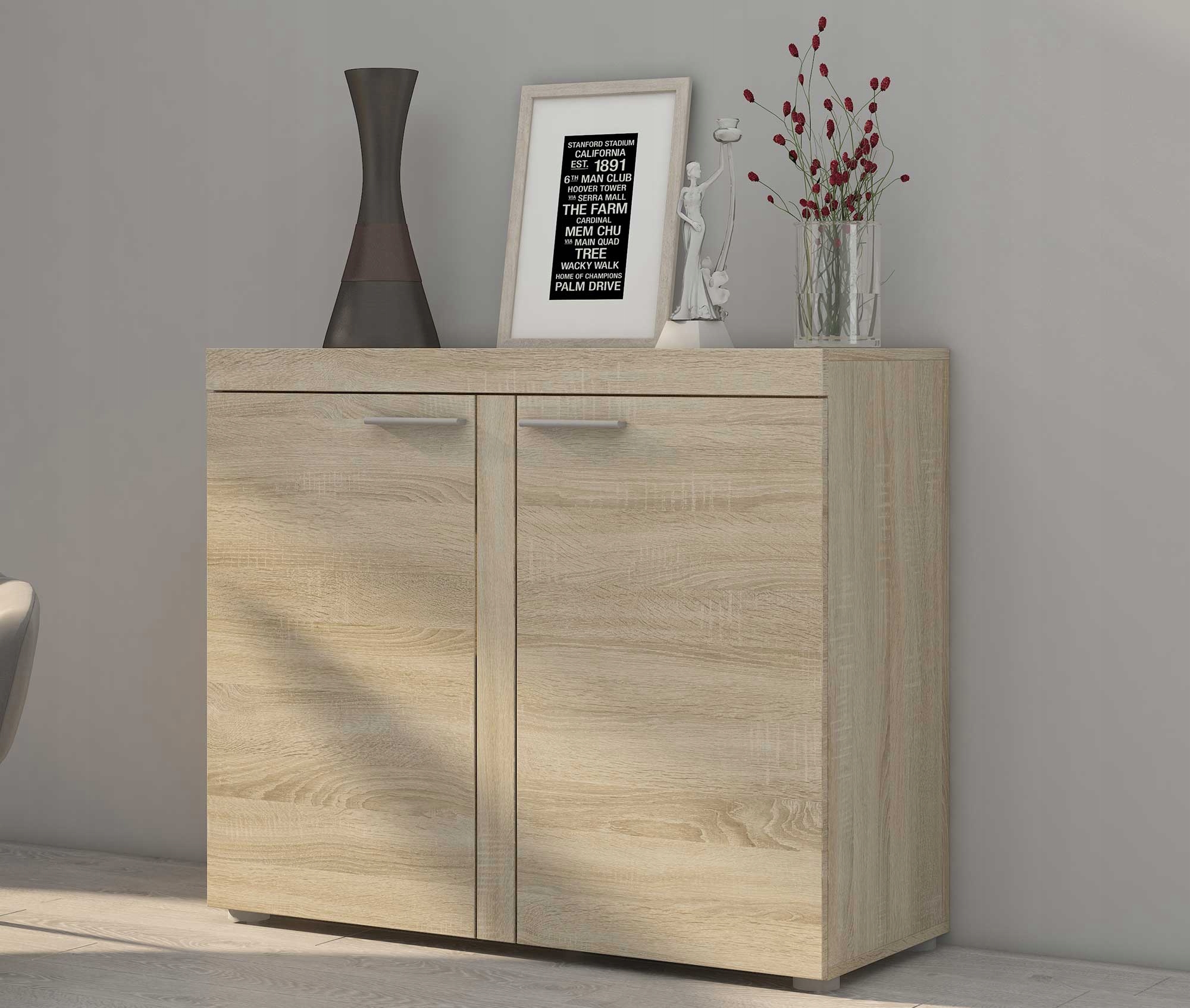 Moderní Prostorná Komoda 2 Skříněk Rumba Sonoma