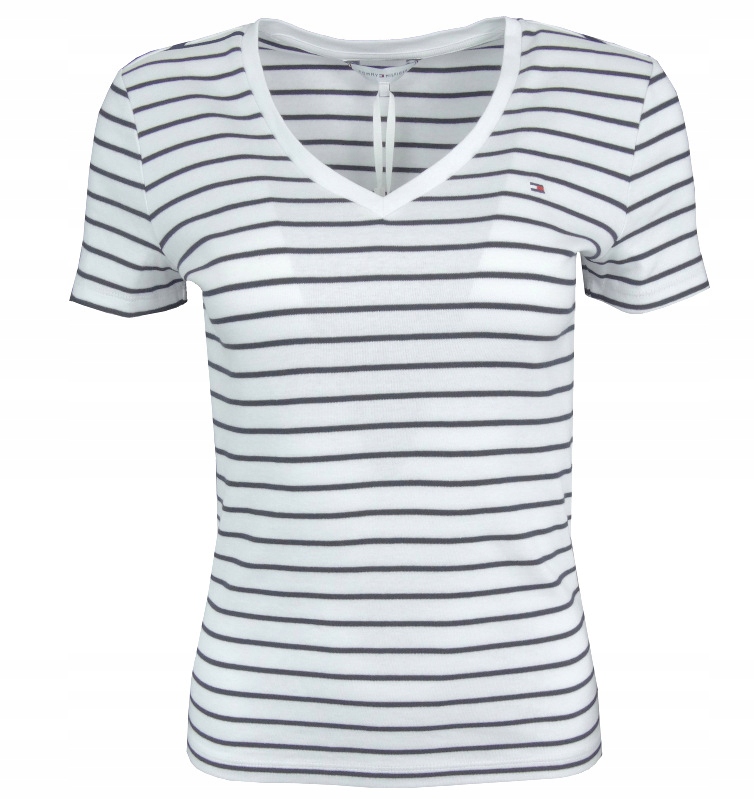 

Tommy Hilfiger t-shirt damski, biały w paski, Xs