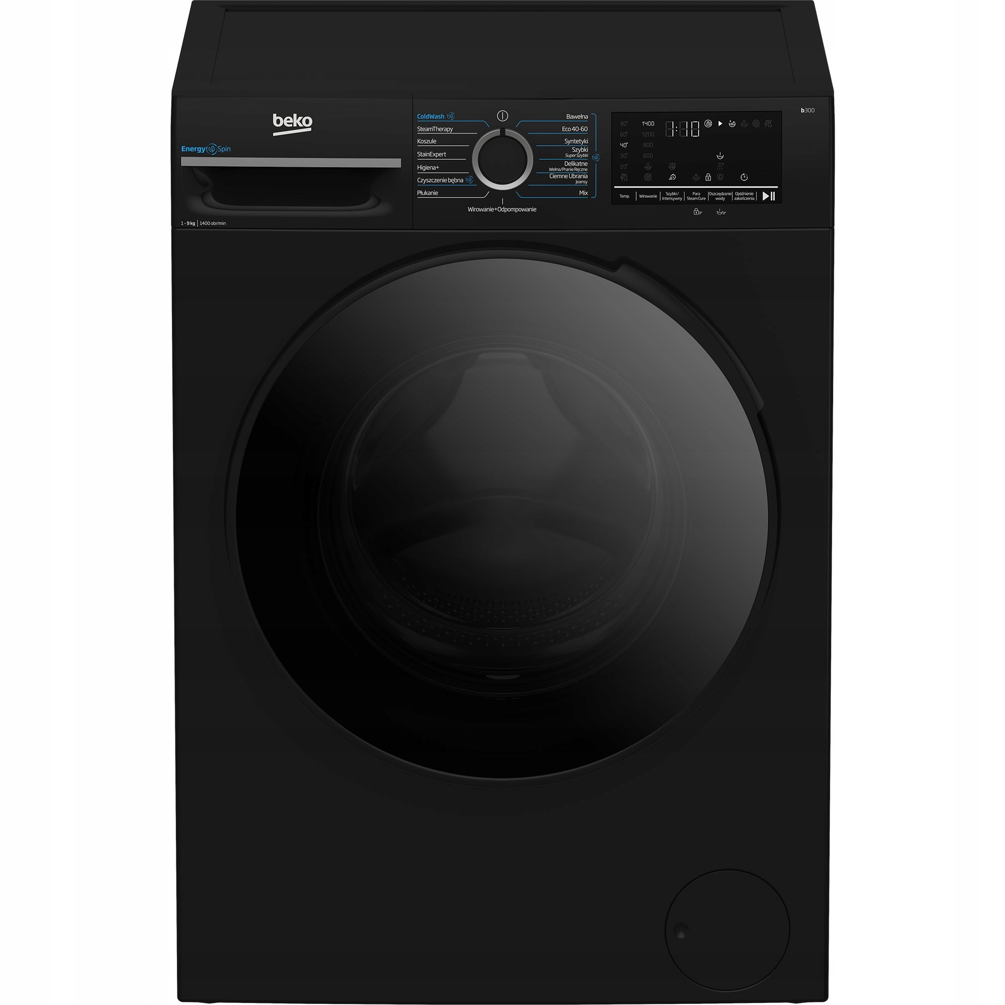 Pralka Beko b300 BM3WFU49415PBDC EnergySpin 9 kg 1400 obr/min czarny