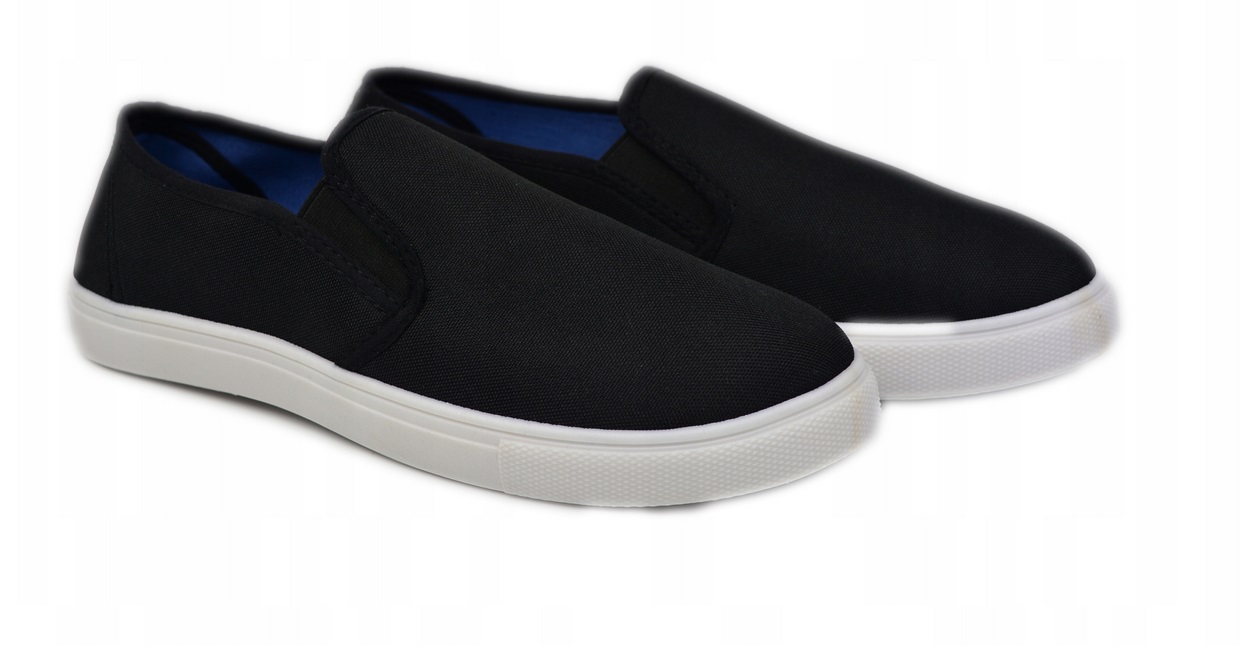 CZARNE WSUWANE TENISÓWKI -40- DO SZKOŁY NA HALE