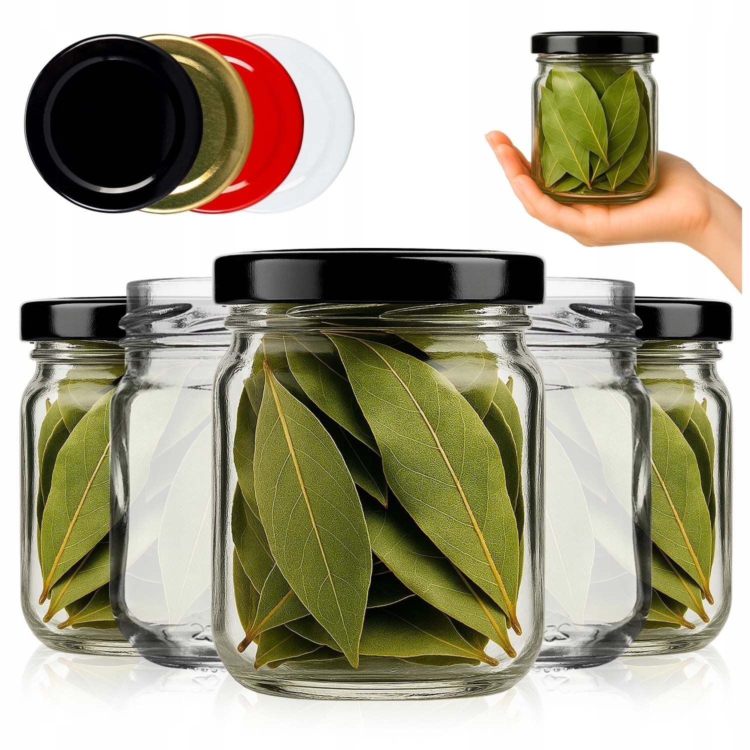 50 x Skleněná zavařovací sklenice 130 ml na Koření Med Zavařeniny Malé Skleněné Sklenice