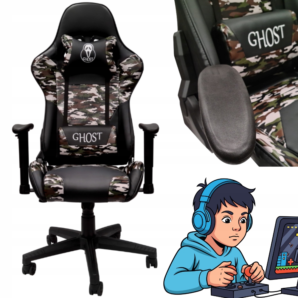 KRZESŁO GAMINGOWE FOTEL GRACZA KOLOR MORO GHOST