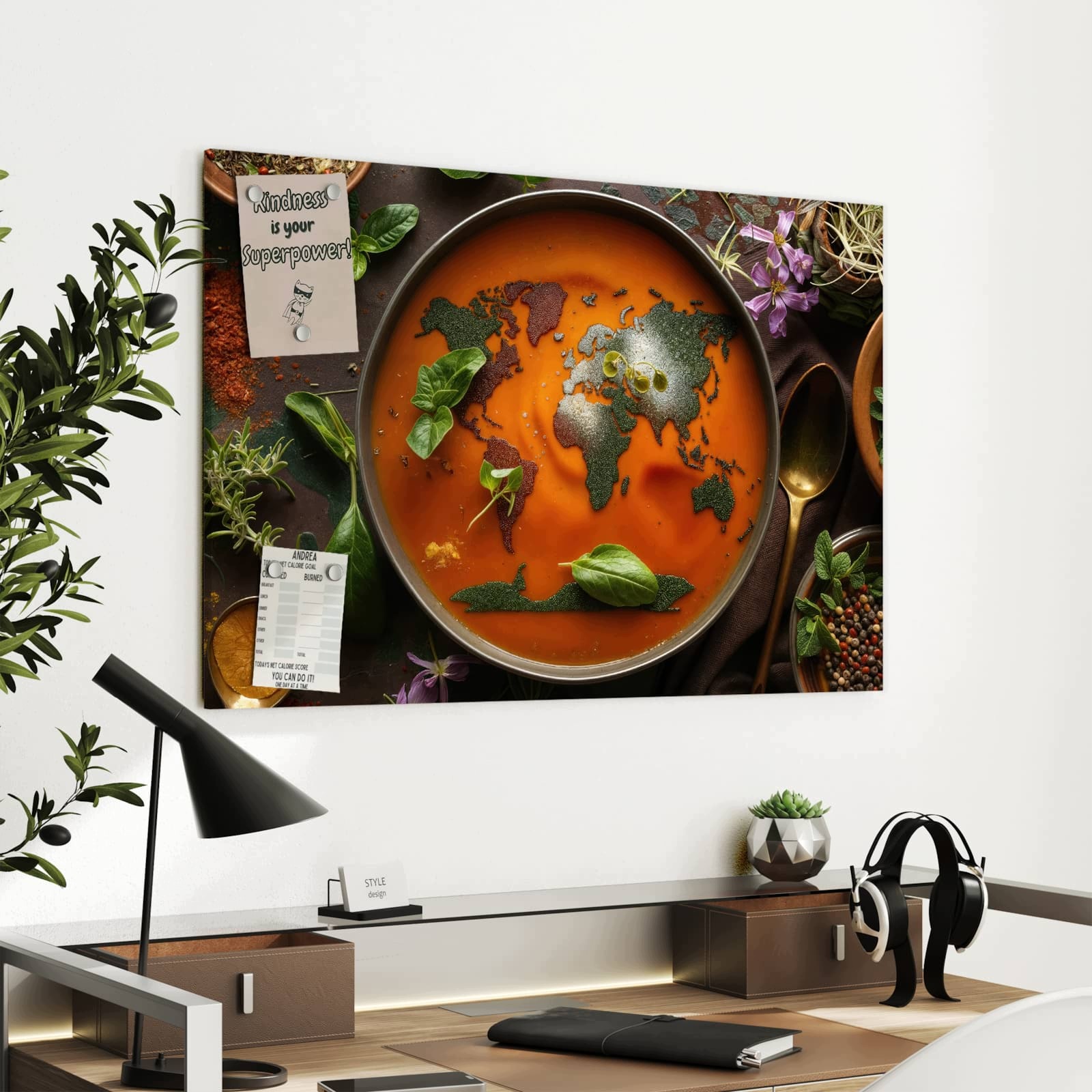 Magnetická tabule Mapa světa Zupa 90 × 60 cm