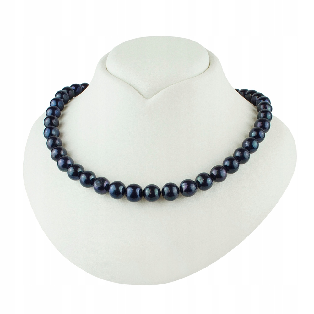 Pevný Náhrdelník S Pravými Černými Perlami