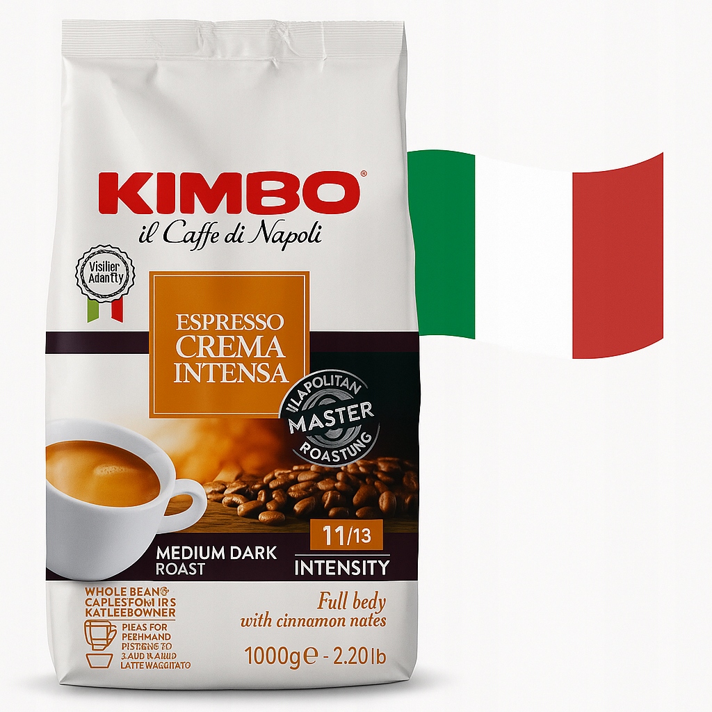 Kimbo Crema Intensa 1 kg włoska kawa ziarnista mocna i aromatyczna