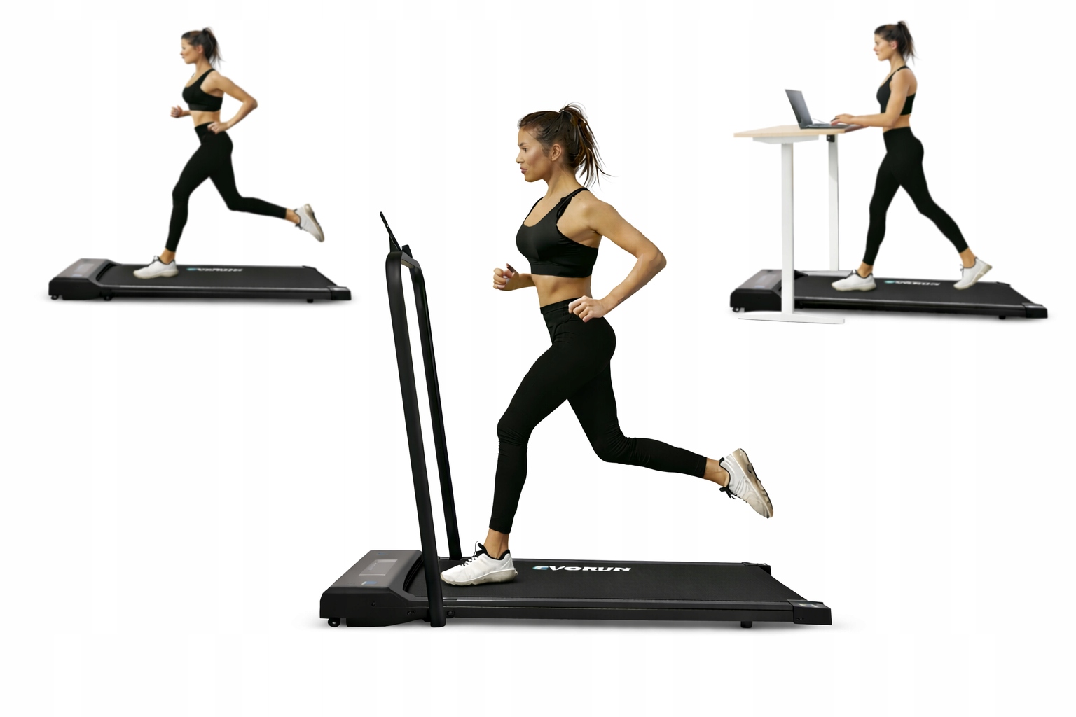 Bieżnia elektryczna domowa składana pod biurko łożko 10 km/h 120kg EvoRUN