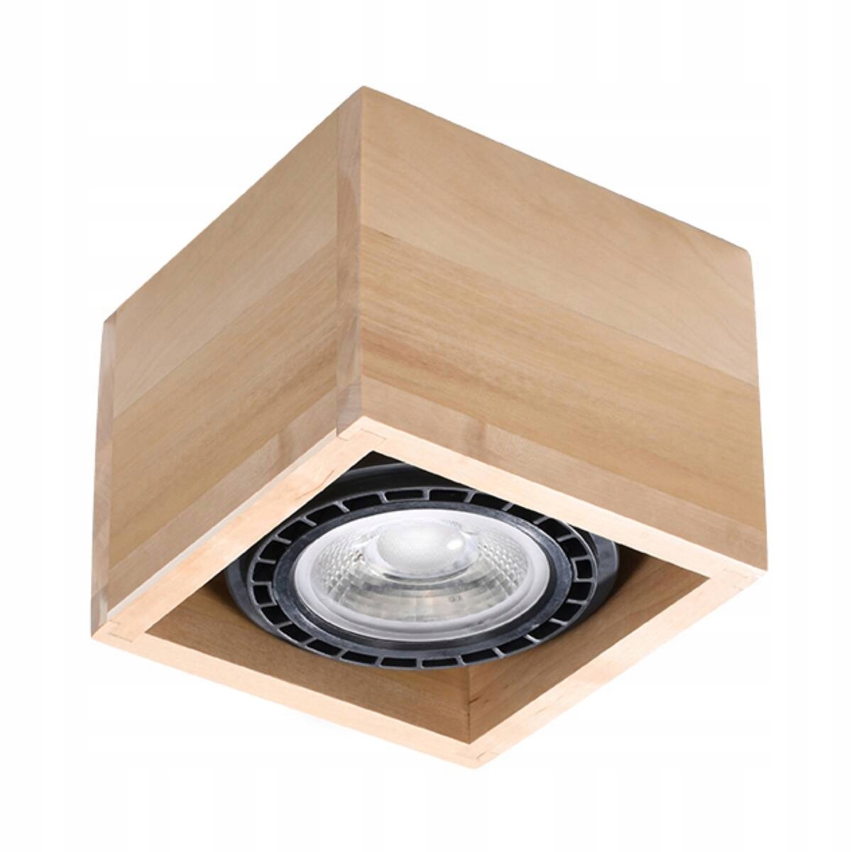 Stropní svítidlo Sollux Dřevěné Čtvercové 1xGU10 10W Quatro