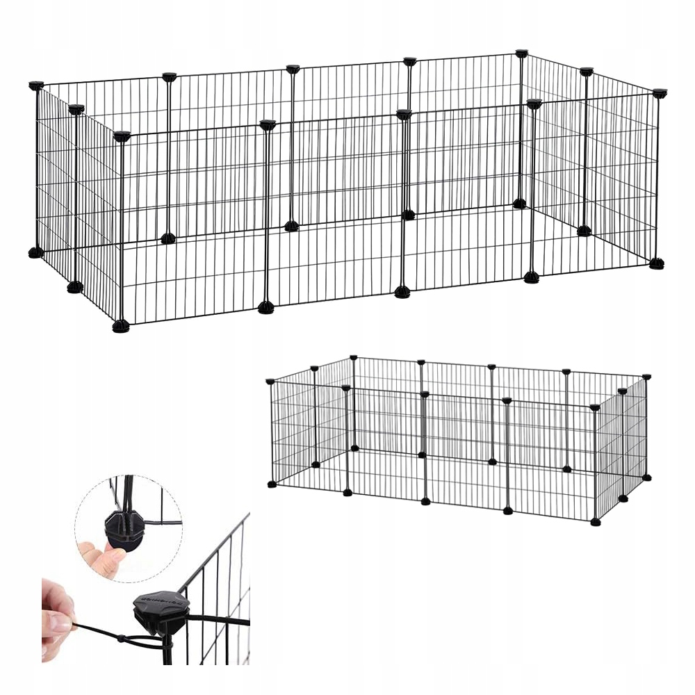 Levně Klec Kotec pro malá zvířata ohrada 46x143x73 cm výběh síťka