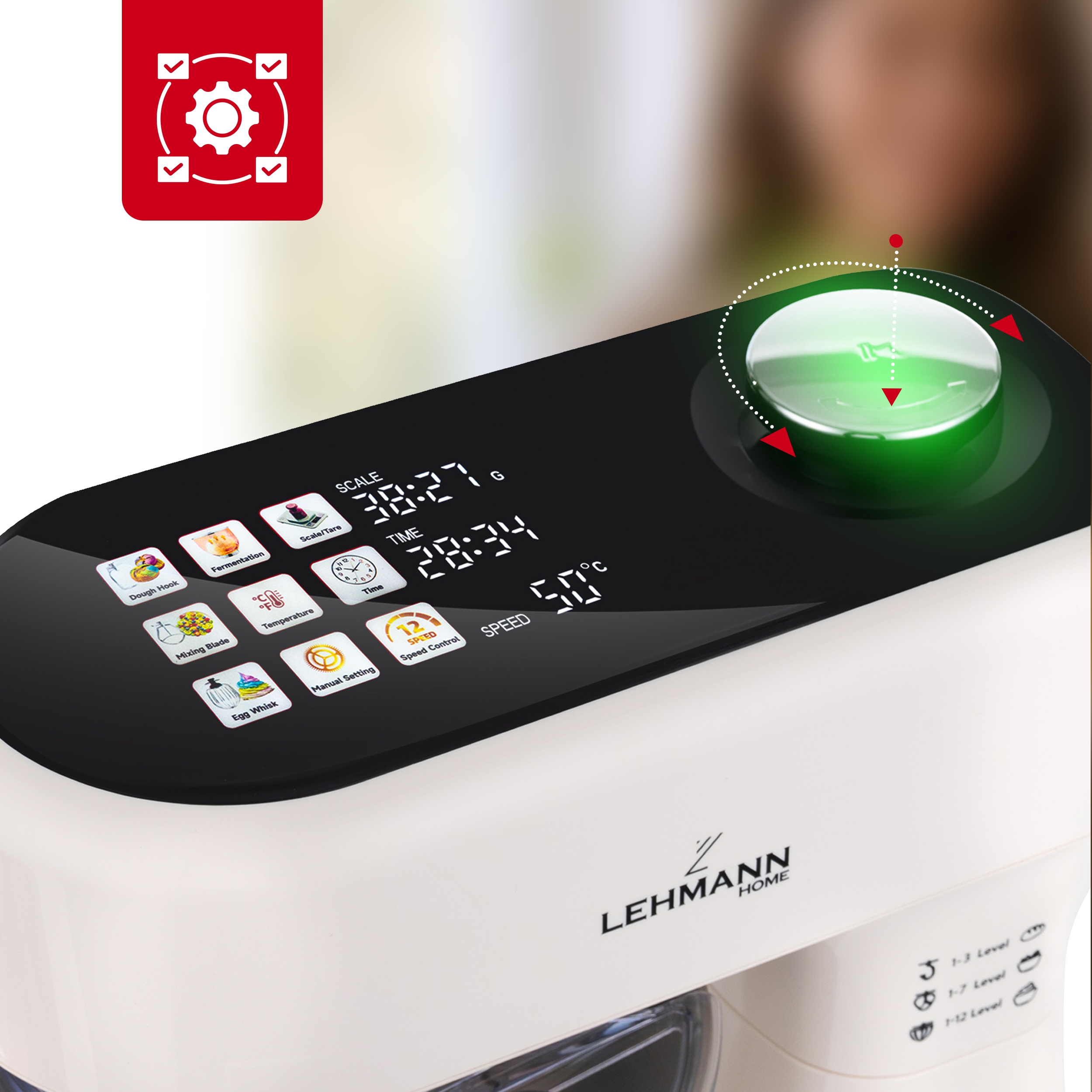 ROBOT PLANETARNY KUCHENNY MIKSER GRZANA MISA WAGA WYŚWIETLACZ FERMENTACJA Pojemność misy roboczej 5 l