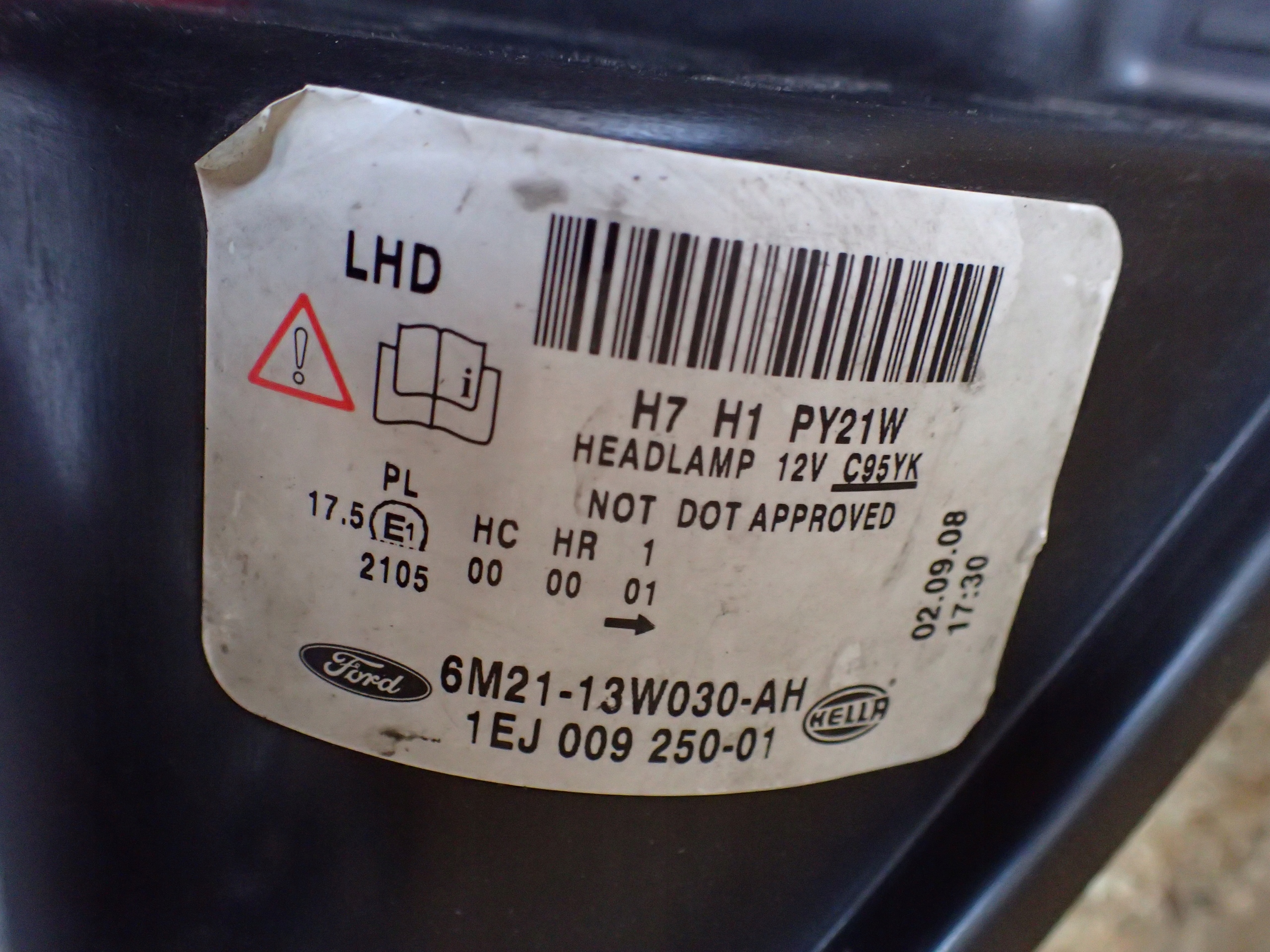 LIGHT FRONT LEFT FORD S MAX GALAXY 06