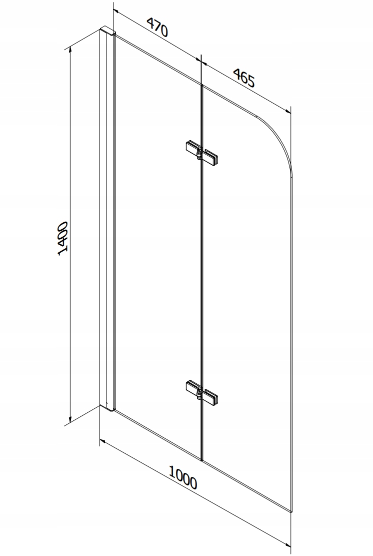MEXEN PARAWAN NAWANNOWY 2 - SKRZYDŁOWY 100x140 CM Marka Mexen