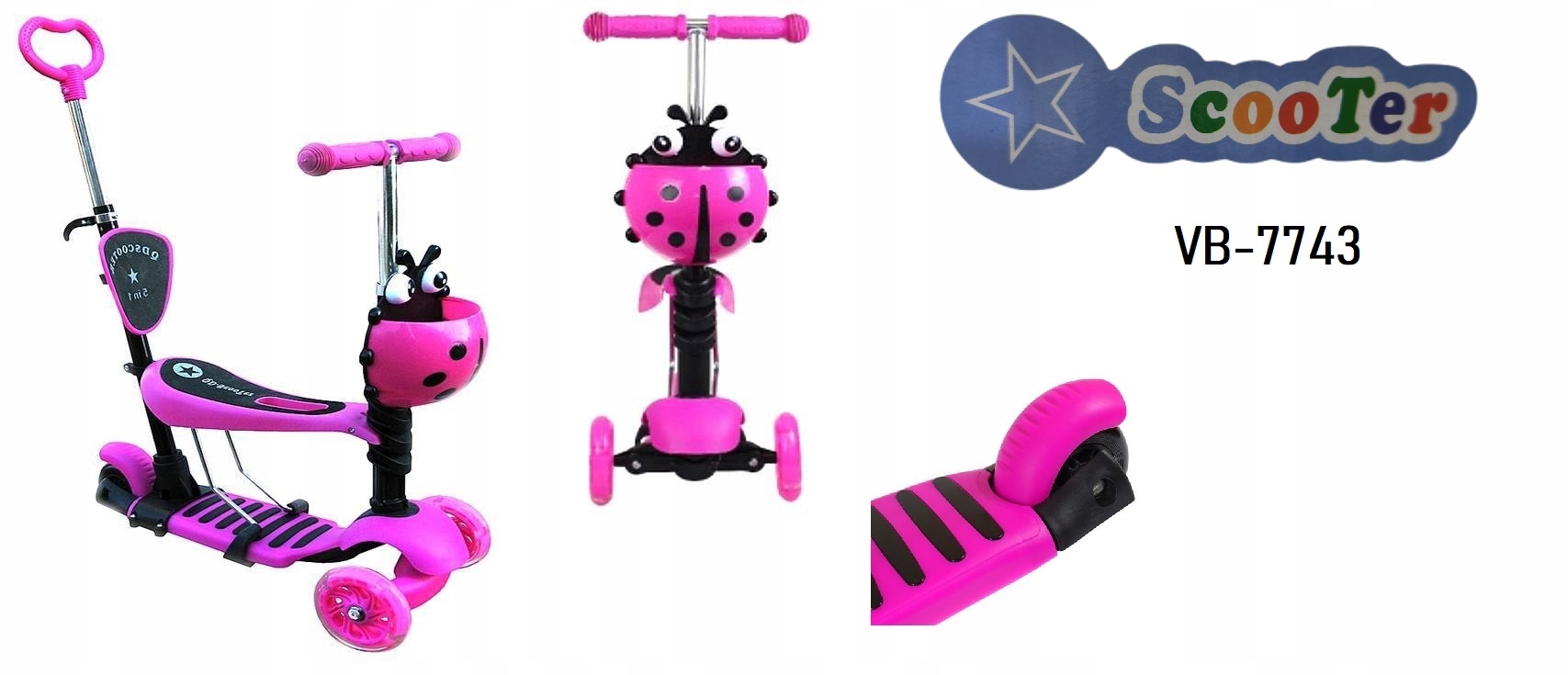 HULAJNOGA TRÓJKOŁOWA BALANSOWA LED 5w1 DLA DZIECI FORTRADE Kod producenta HULAJNOGA BALANSOWA DLA DZIECI 5w1 M361