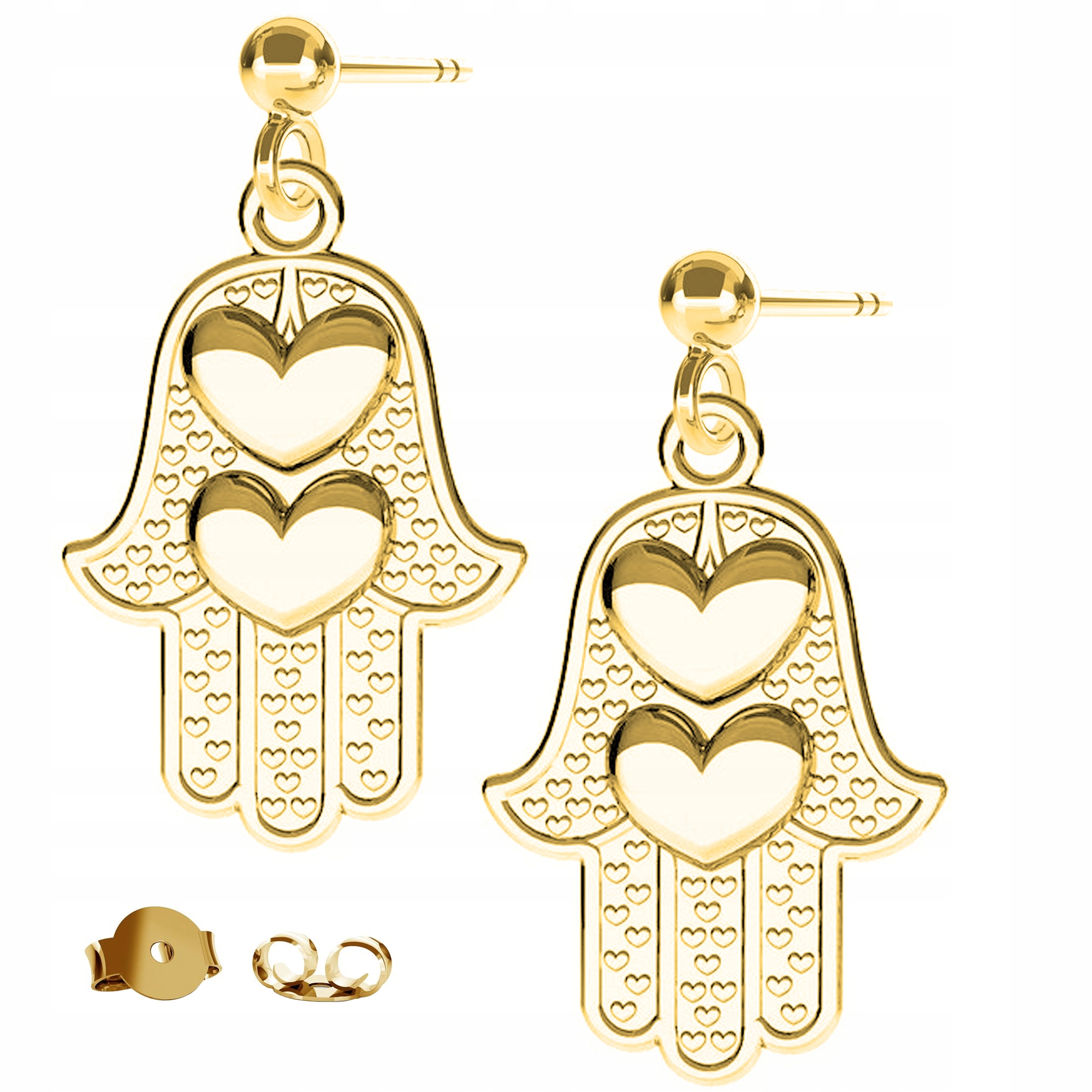 Náušnice zlaté Ruka Prozřetelnosti stříbro 925