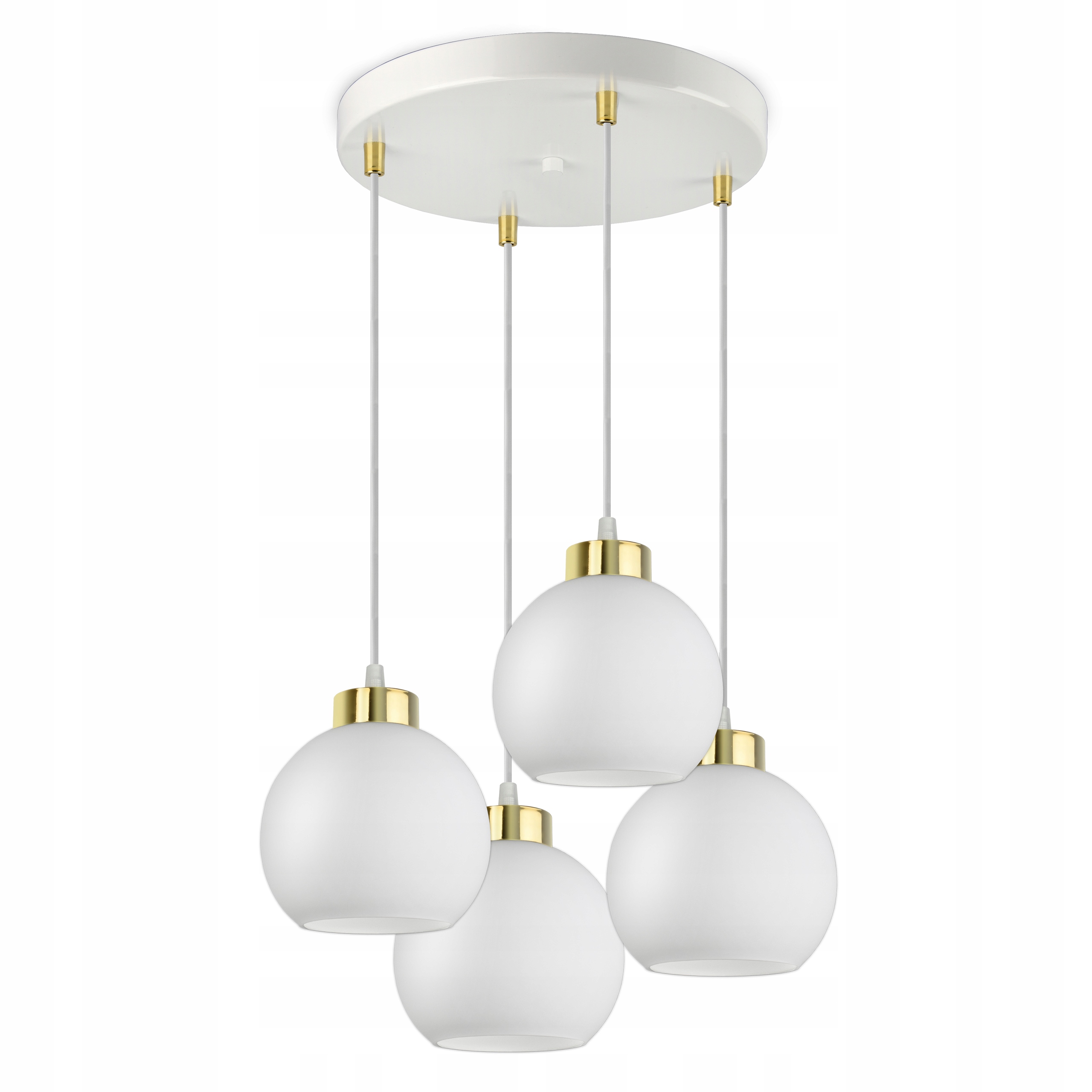 Závěsná stropní lampa Lustr Bílá Skleněné koule Bílé sklo EZ4 Led E27