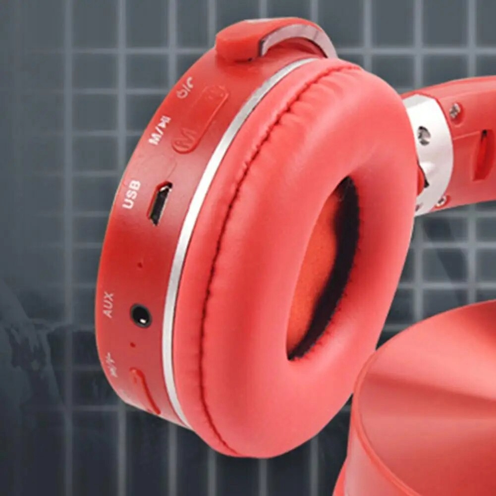 BEZPRZEWODOWE SŁUCHAWKI BLUETOOTH SD MP3 RADIO 950 NAUSZNE CZERWONE ŁADNE Rodzaj słuchawek nauszne