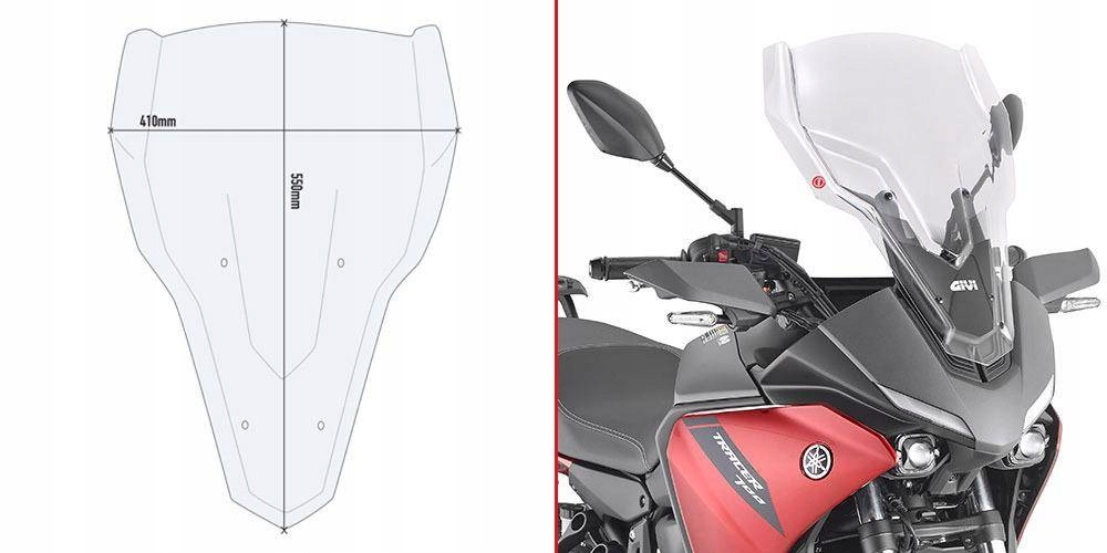 Sklo Givi priehľadné 55 x 41 cm (h x V) Yamaha Tracer 700 (20)