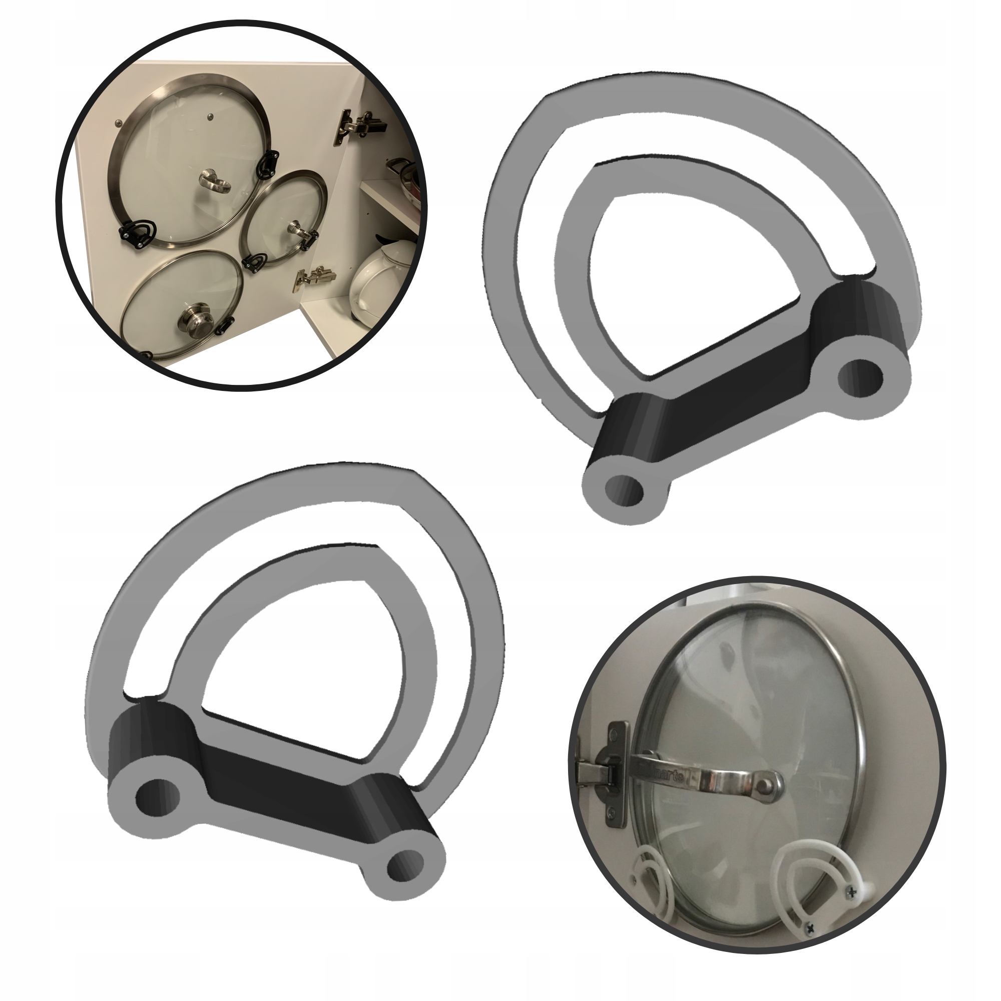 

Wieszak na pokrywki do garnków na drzwi szafki