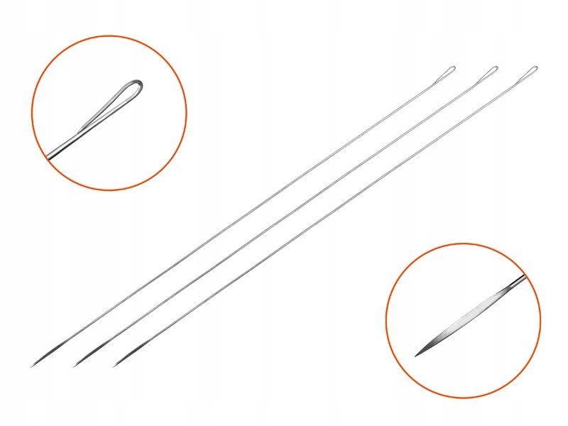 Igła do przekłuwania żywca Delphin FISHY / 3 szt. - 15cm