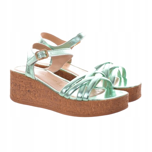 Marco Tozzi Dámské Zelené Sandály Na Klínku 38 J1A
