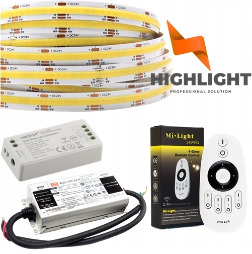 5m Sada led pások Cob Cct 16W 24V 640led CRI90