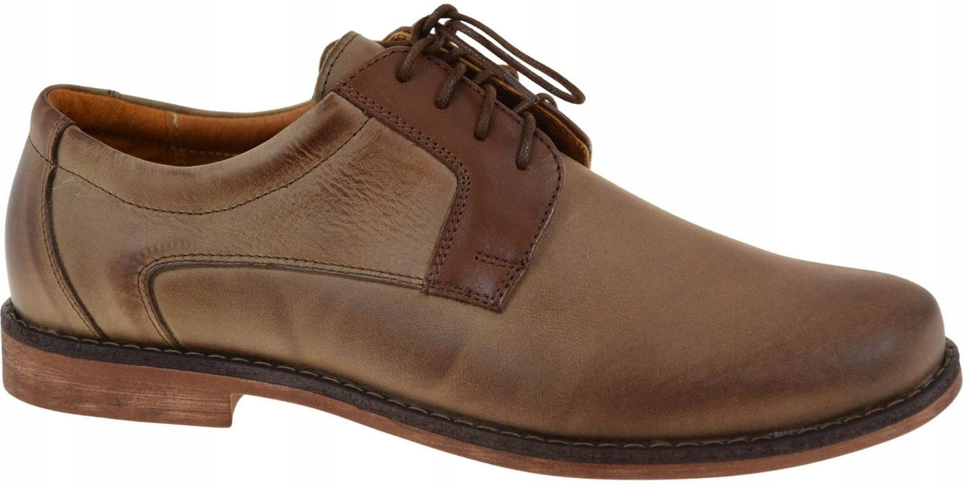 Pánské kožené polobotky Iguana Lider 424-954 béžové, elegantní boty VEL.43