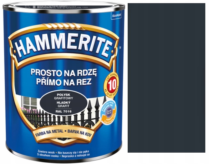 

Hammerite Prosto Na Rdze Połysk Grafitowy 0,7L