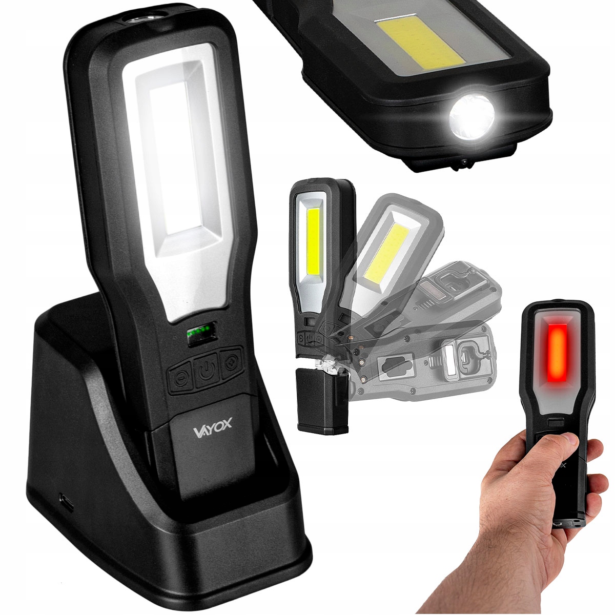 

Lampa Warsztatowa Latarka Led Usb C Magnes Vayox