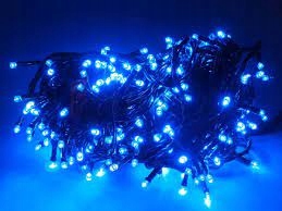 

Lampki niebieskie 100 Led Zewnętrzne Stałe +błysk