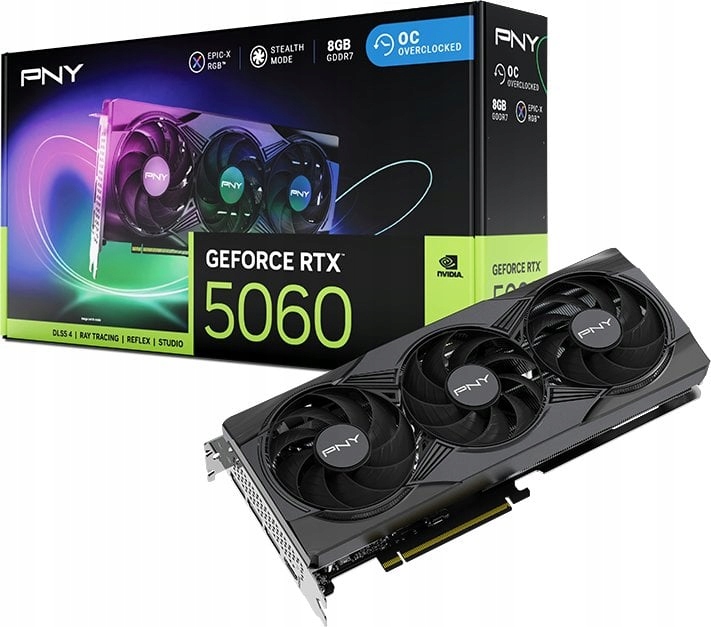 Karta Graficzna Pny GeForce Rtx 5060 Epic-X Rgb Overclocked Triple Fan 8GB