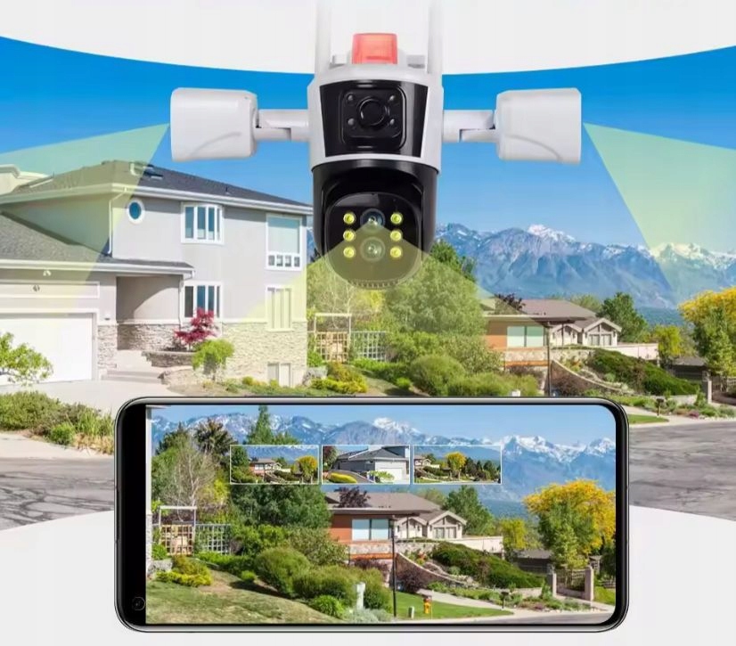 3 KAMERY PANORAMICZNA KAMERA MONITORINGU OBROTOWA 6MPX LAN WiFi Zoom x 10 Model OBROTOWA 6MPX LAN WiFi Zoom x 10