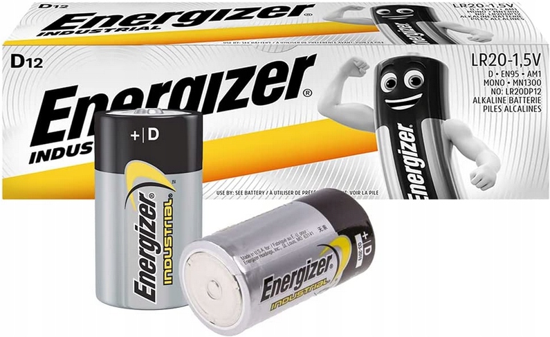 

Mocna Bateria Energizer Industrial LR20 D x 12 szt