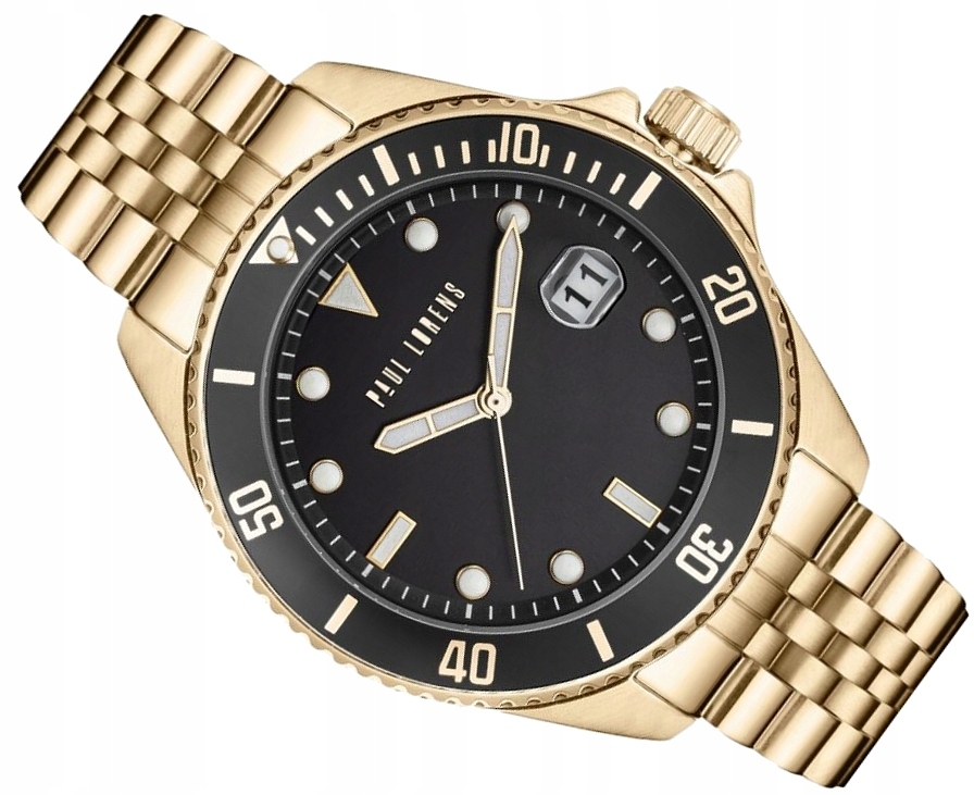 Zlaté Pánské Hodinky Paul Lorens Pl 13030B-1D1 Diver Gold Data Set