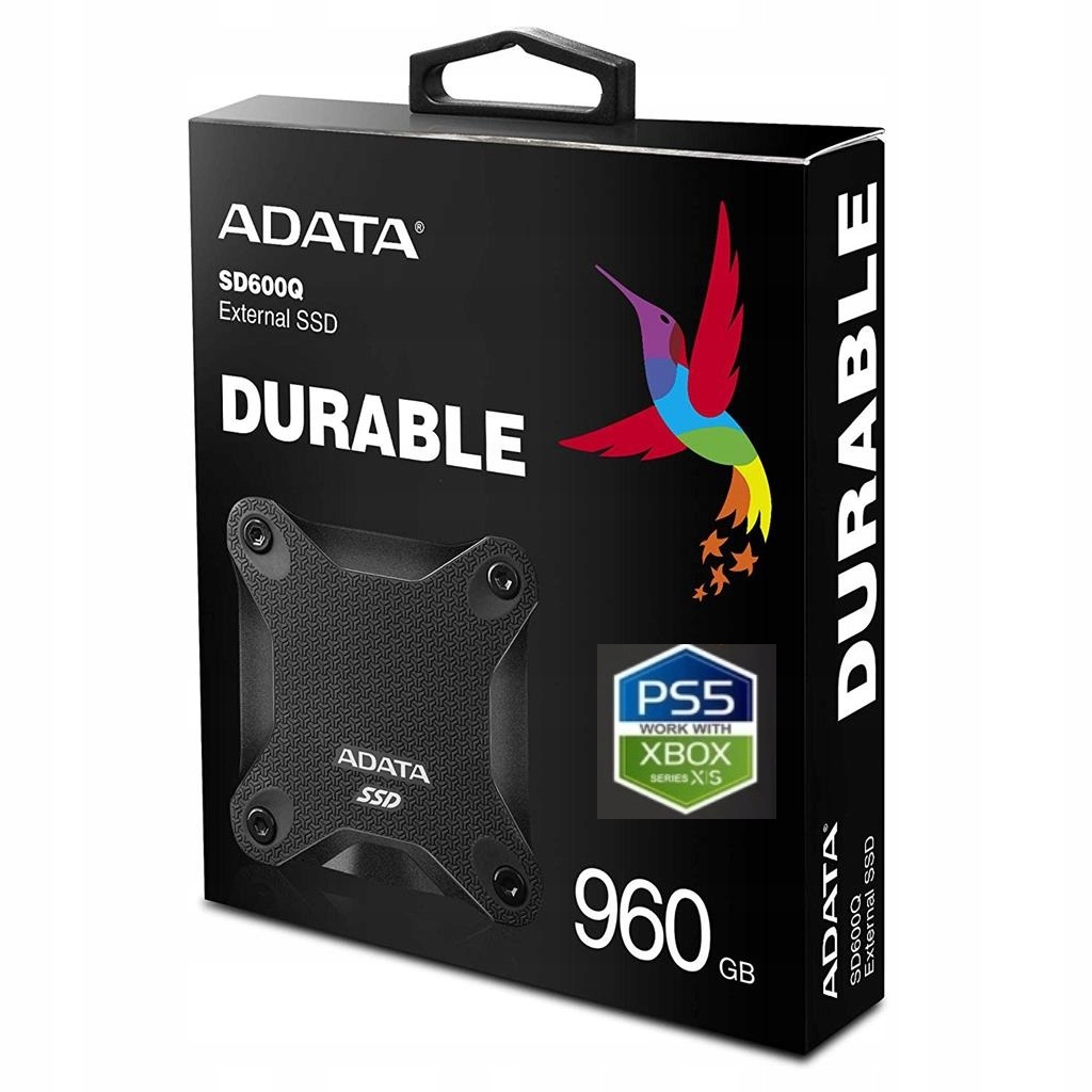 Adata Dysk Ssd Durable SD600Q 960GB PS4 PS5 Xbox Usb 3.2 Usb 2.0 Black