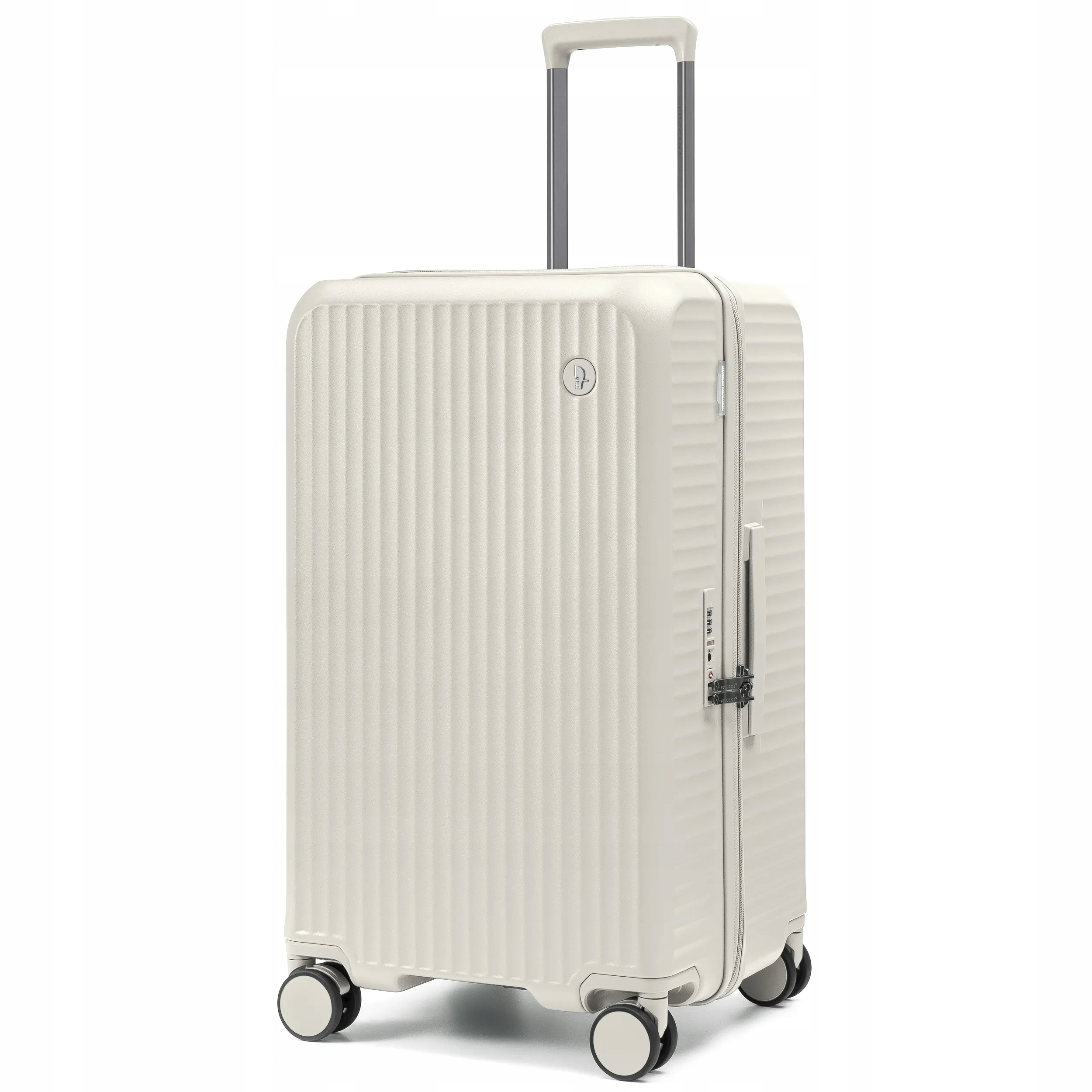 Walizka Średnia Podróżna Trunk Poliwęglan Twarda 4 Kółka Beżowa PC036TB-6B