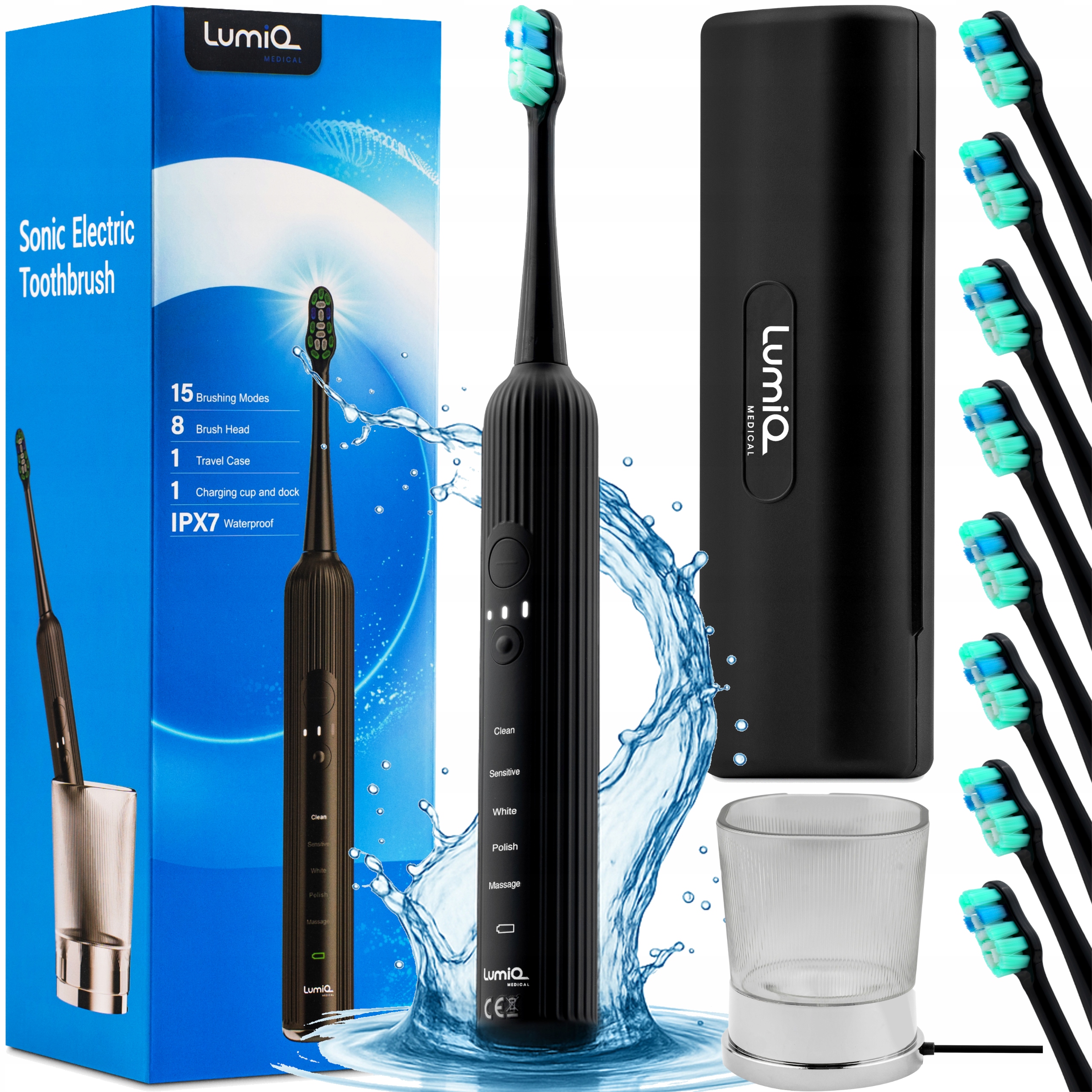 Szczoteczka Soniczna do Zębów Elektryczna Wybielająca Lumiq Medical +kubek