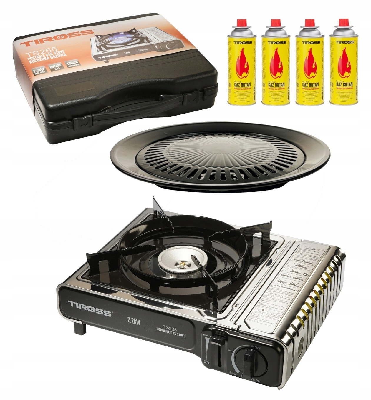 

Kuchenka Turystyczna Tiross Inox Grill +4x Gaz